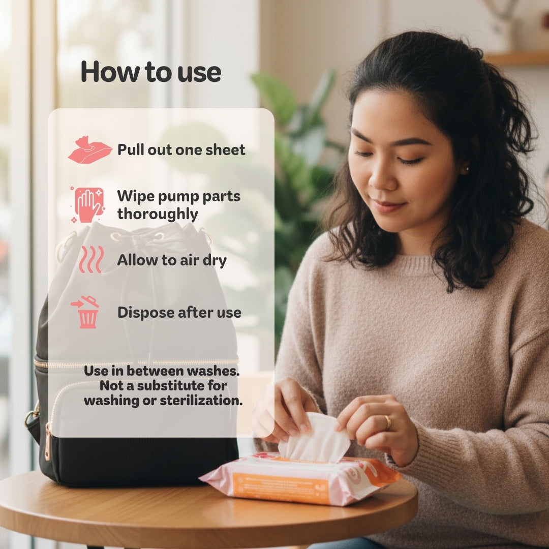 [10 + 2 BUNDLE] Mamme Breast Pump Wipes – Rinse-Free Cleaning (360 Biodegradable Sheets | 12 × 30 Sheets)