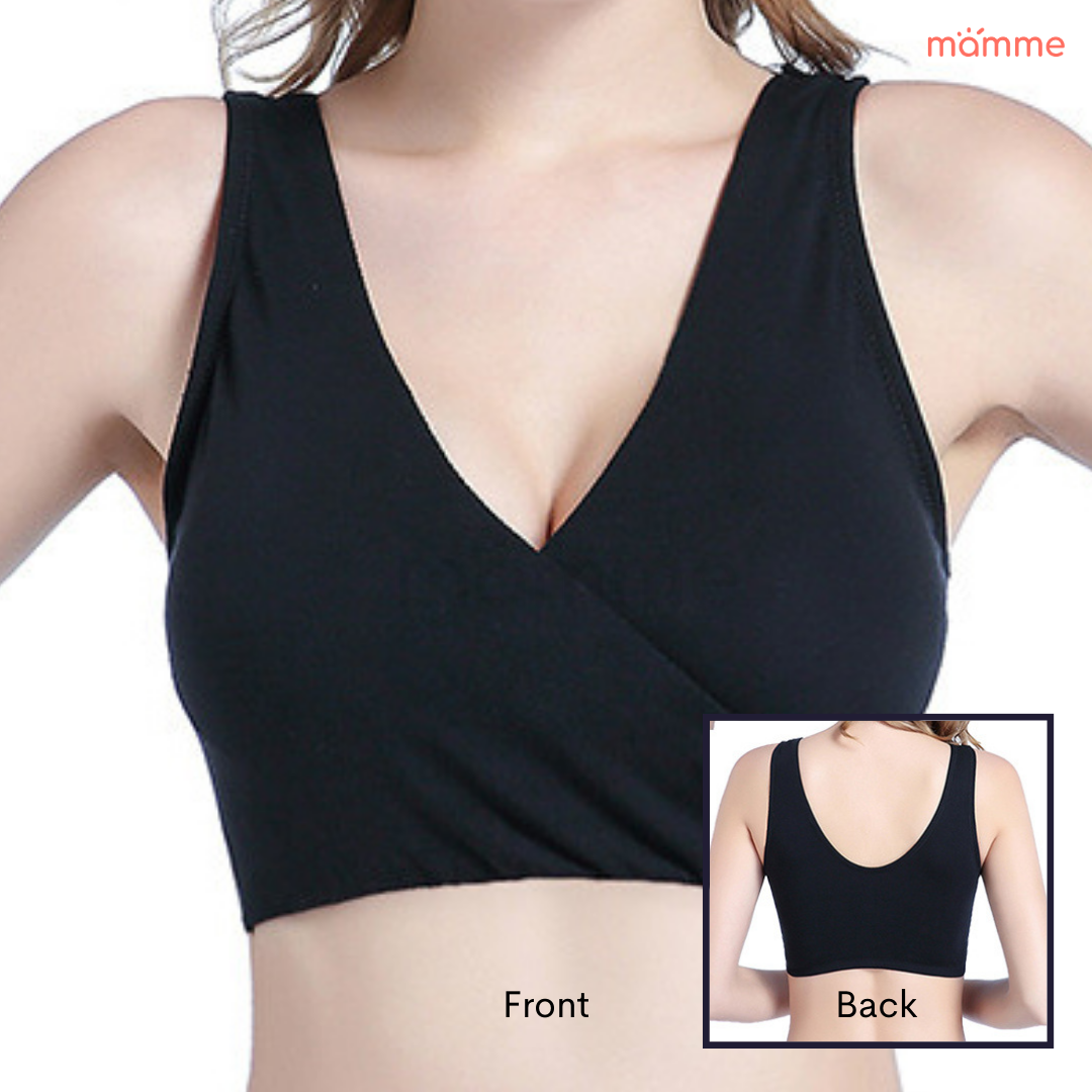 [OUTLET] Mamme Crossover Maternity and Nursing Bra, White
