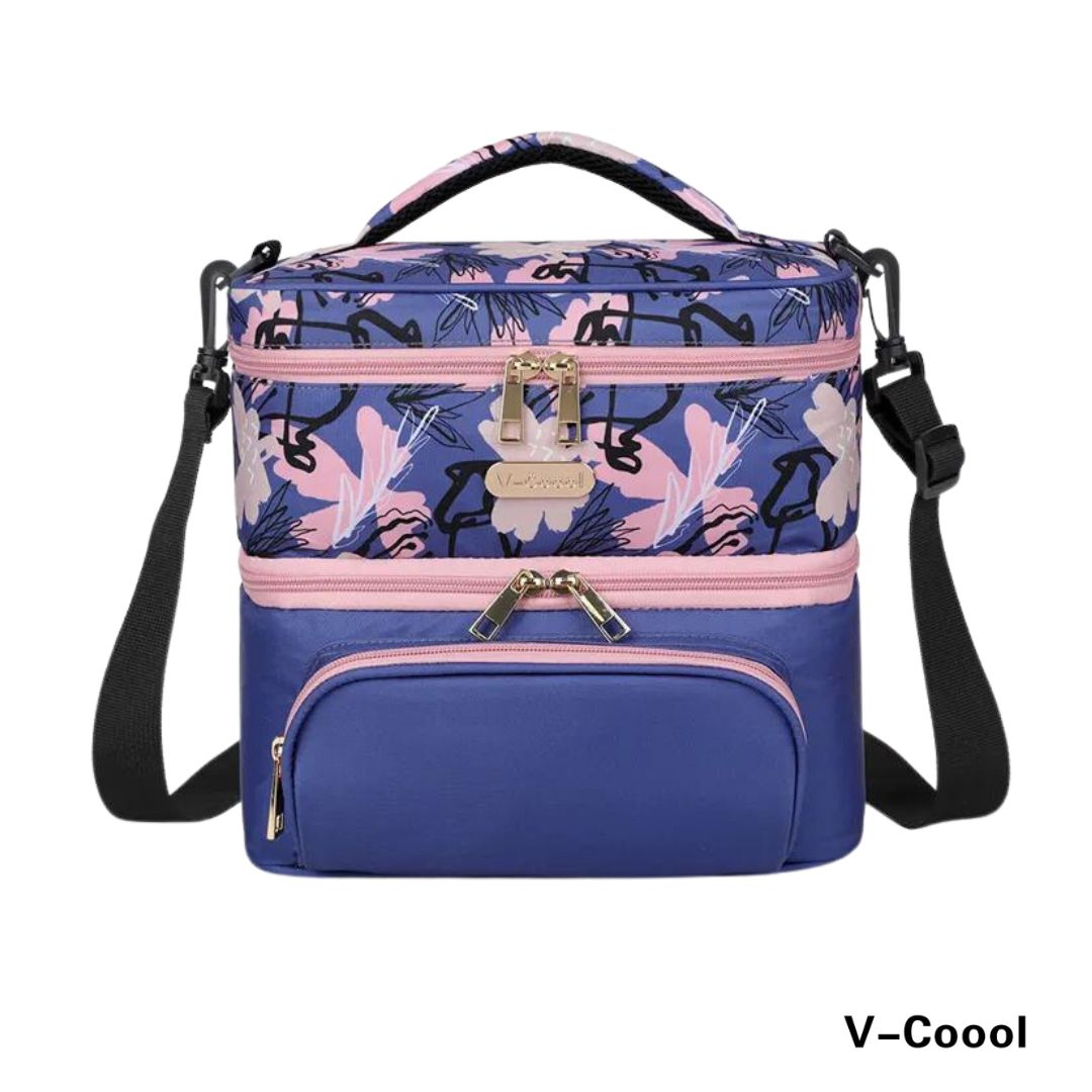 [Pumpalooza Sale] V-Coool Wearable Pump Bag - Floral/Blue