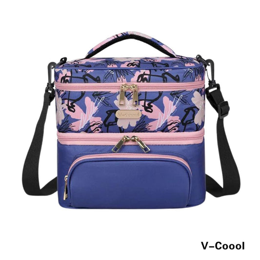[Pumpalooza Sale] V-Coool Wearable Pump Bag - Floral/Blue