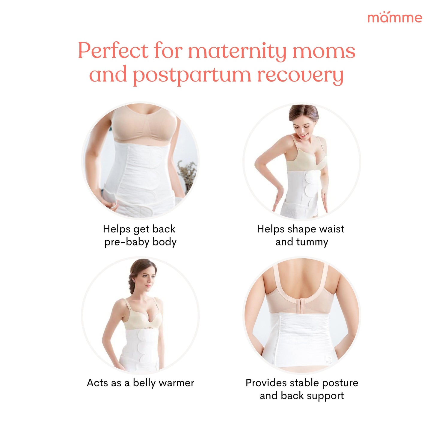 Mamme Postpartum Cotton Binder and Belly Support (2 pieces)
