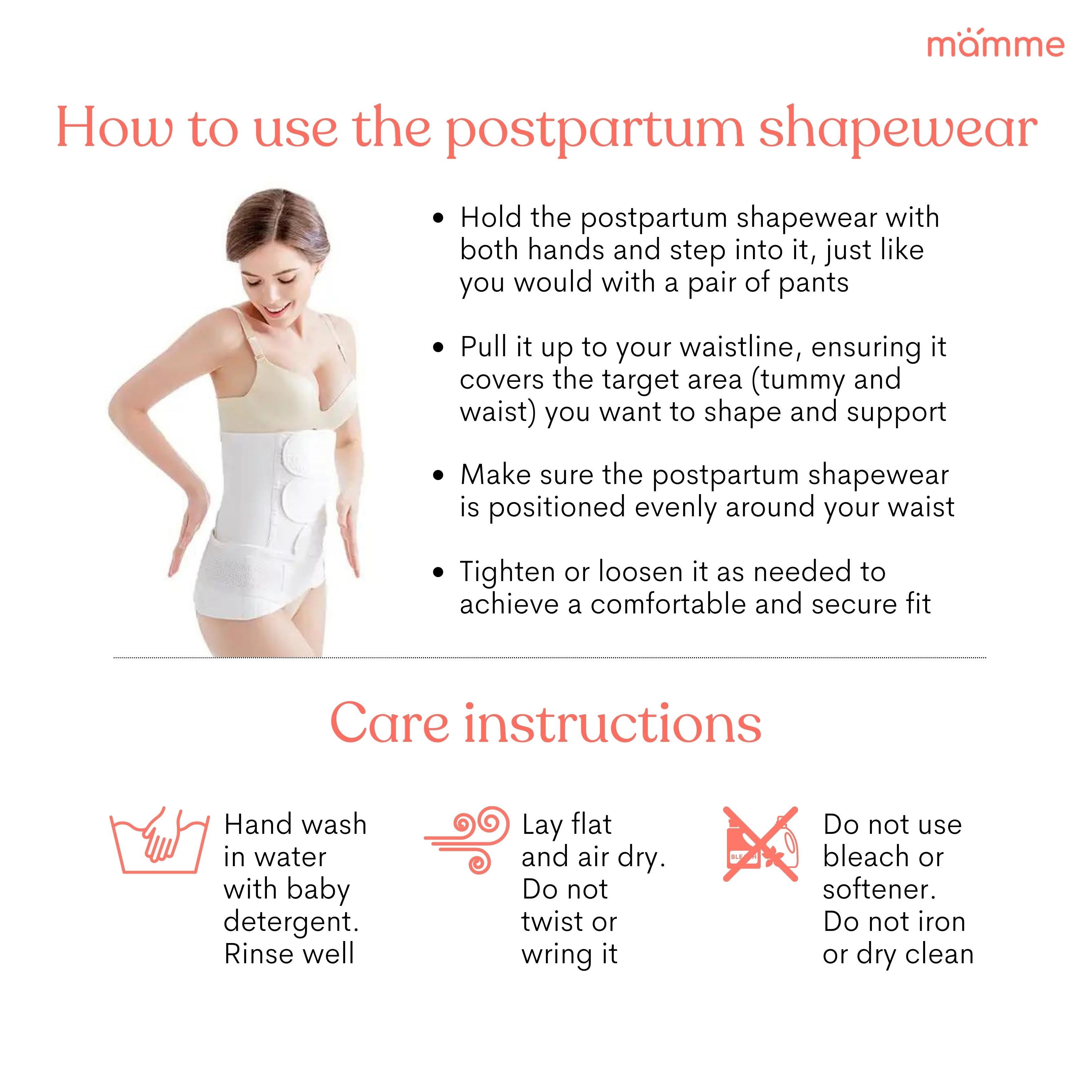 Mamme Postpartum Cotton Binder and Belly Support (2 pieces)