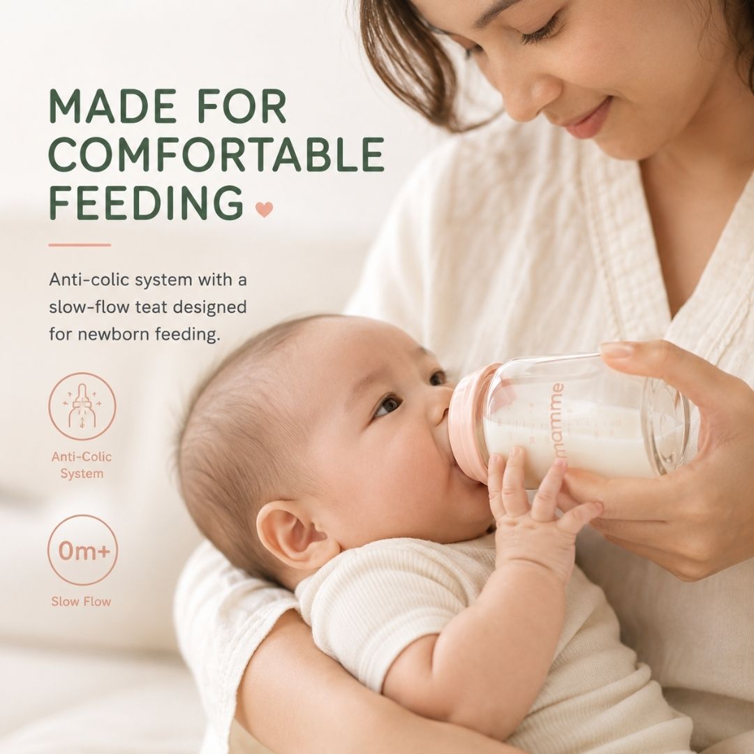 Wide Neck Glass Baby Bottle (180 mL)