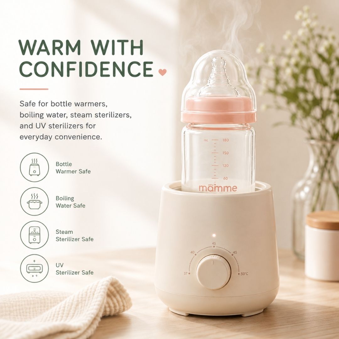 Wide Neck Glass Baby Bottle (180 mL)