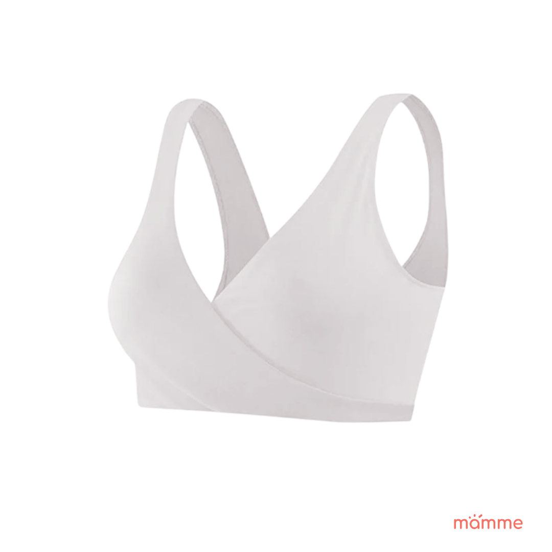 [OUTLET] Mamme Crossover Maternity and Nursing Bra, White